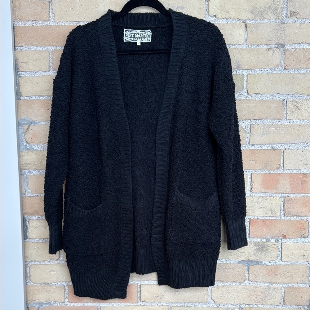 Pink Martini Black Cozy Teddy Cardigan
